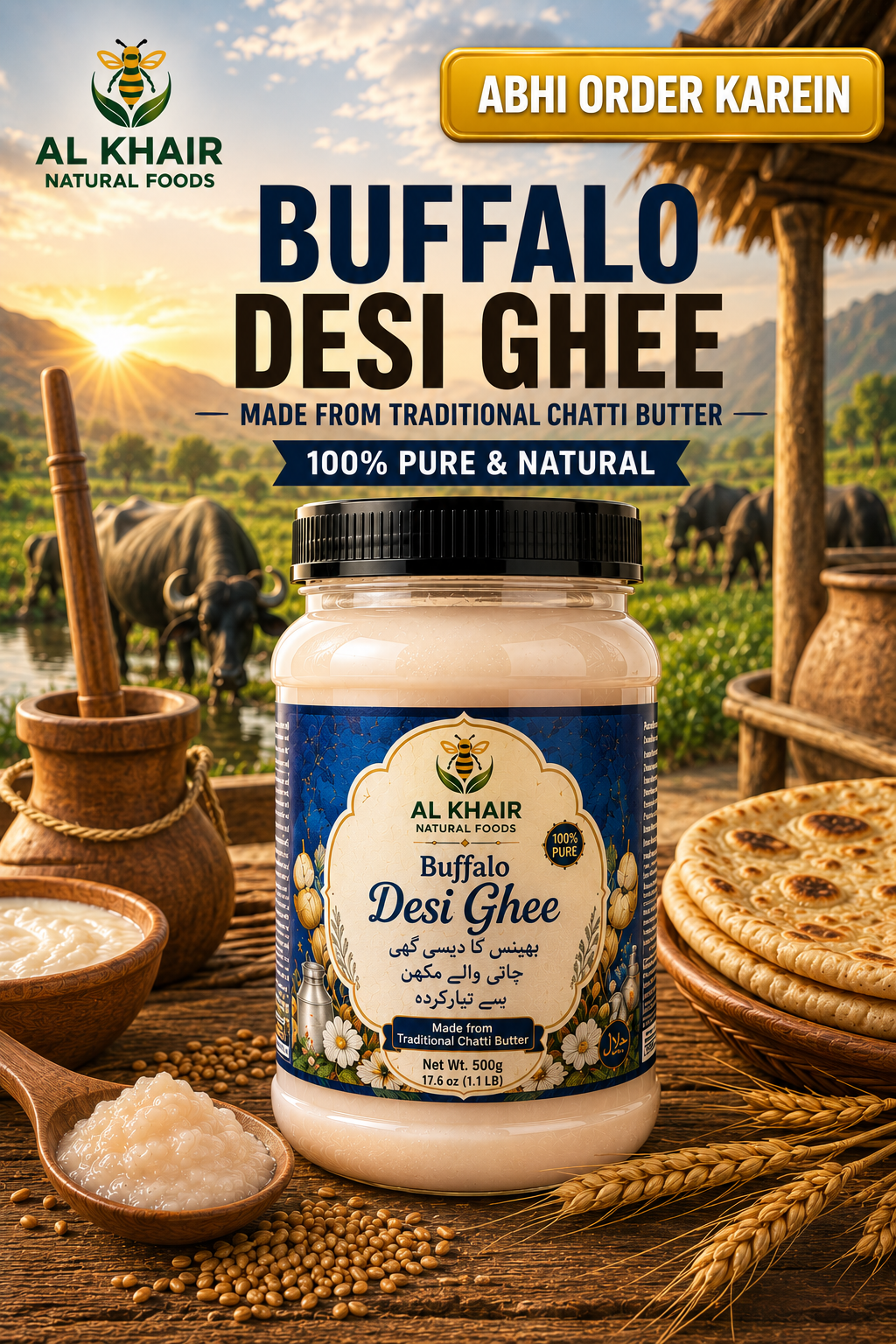 Buffalo Desi Ghee – Made from Traditional Chatti Butter